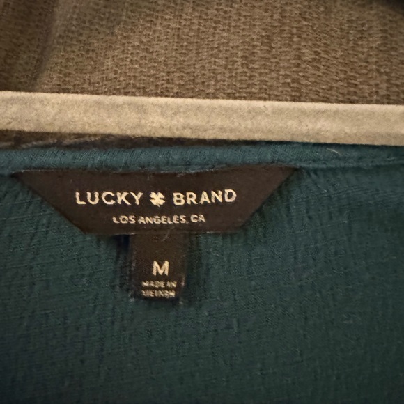 Lucky Brand Boho Viscose High Low Hem Flared Sleeve Blouse Top• Medium - Picture 5 of 6